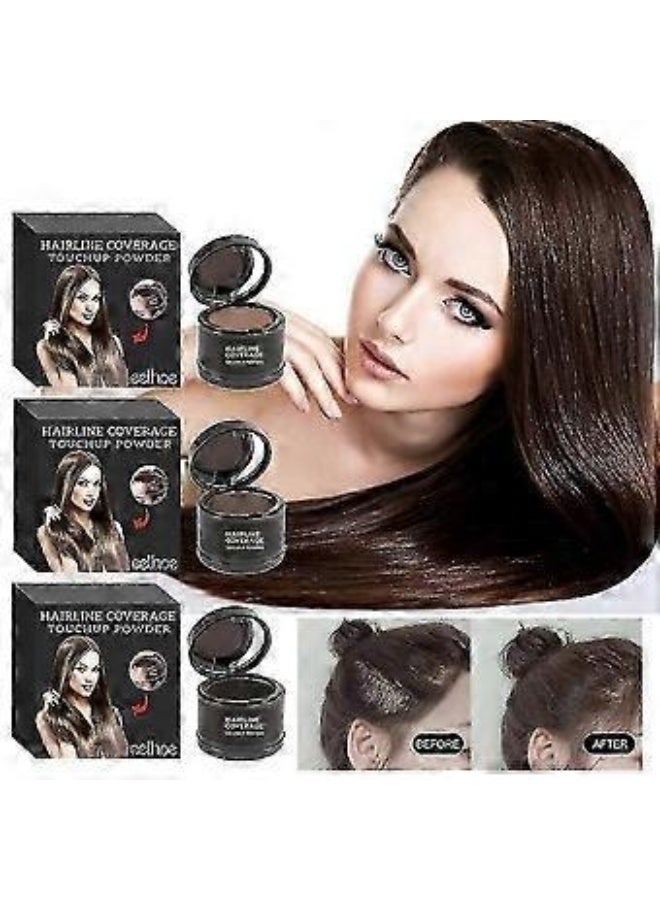 EELHOE Root Cover Up & Hairline Powder for Thinning Hair, Waterproof, Hair Line Powder Set Makeups Natural Fluffy Thin Hairline (Rosy brown) - Image 2